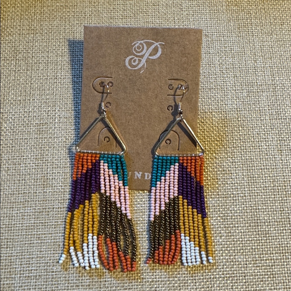 Plunder Colorful Beaded Fringe Earrings